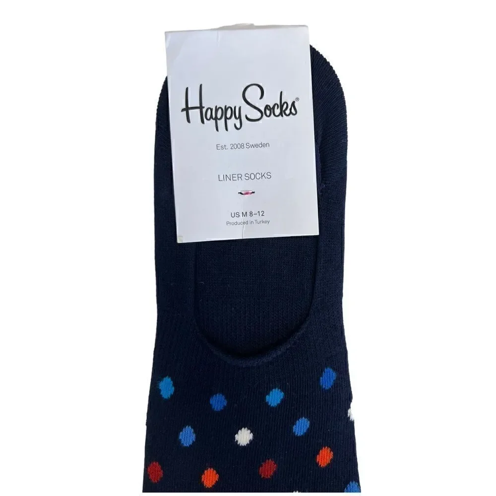 Happy Socks Navy liner Socks Dot pattern Happy Socks Unisex Combed Cotton